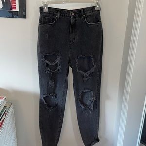 Urban Outfitters BDG Black Ripped Mom Jeans